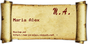Maria Alex névjegykártya